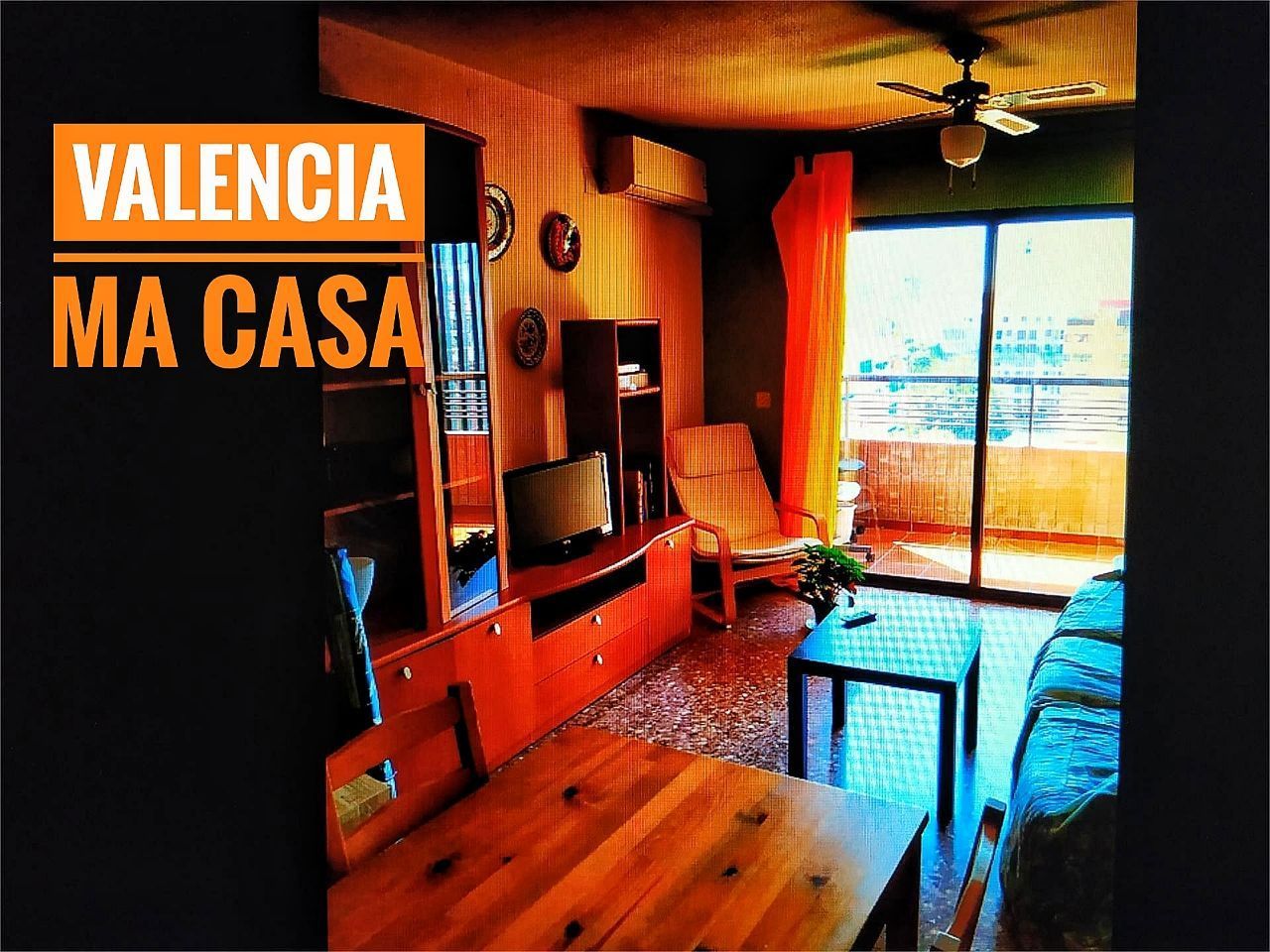 Sala de estar de Piso de alquiler en  Valencia Capital con Aire acondicionado, Calefacción y Terraza