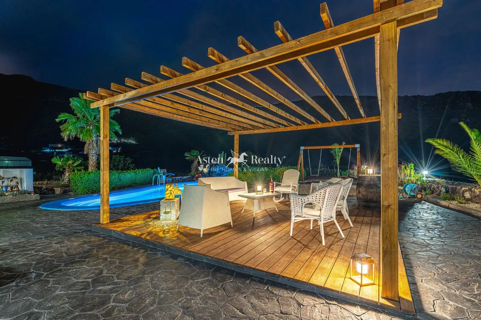 Terraza de Casa o chalet en venta en Santiago del Teide con Aire acondicionado, Calefacción y Piscina