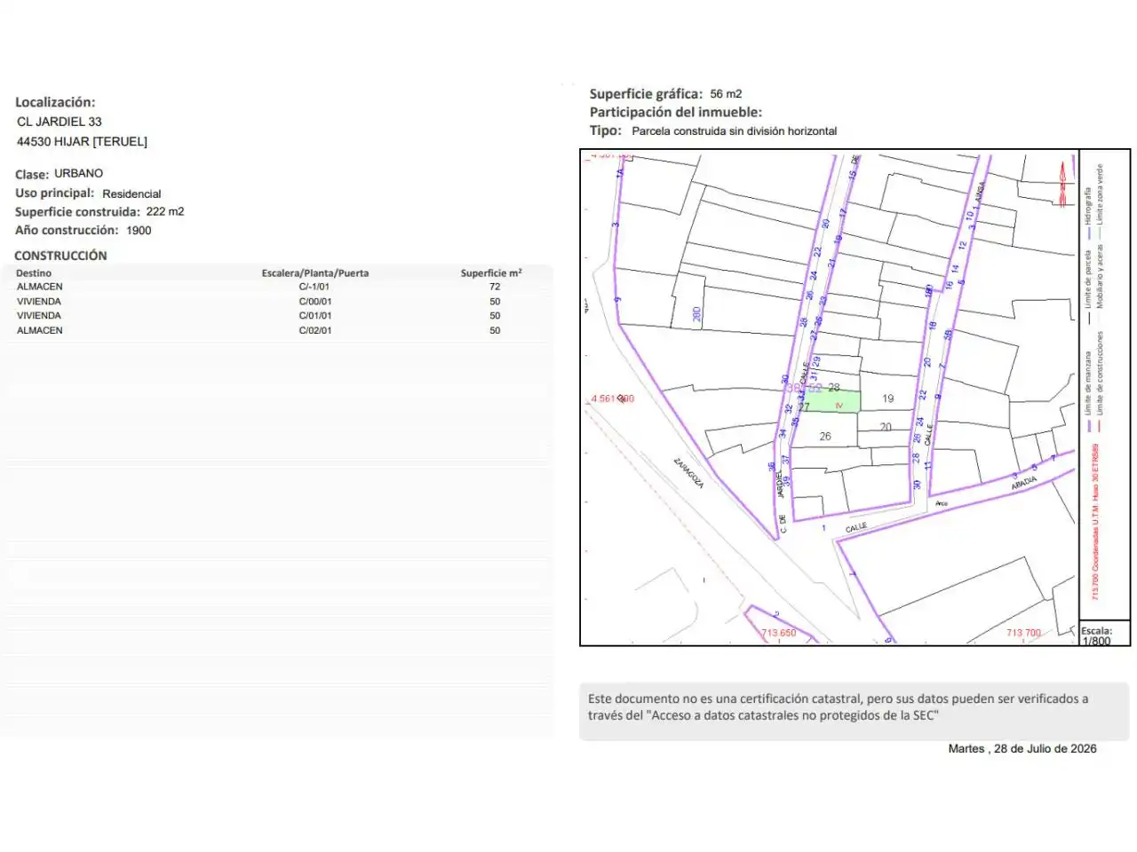 Residencial en venta en Híjar