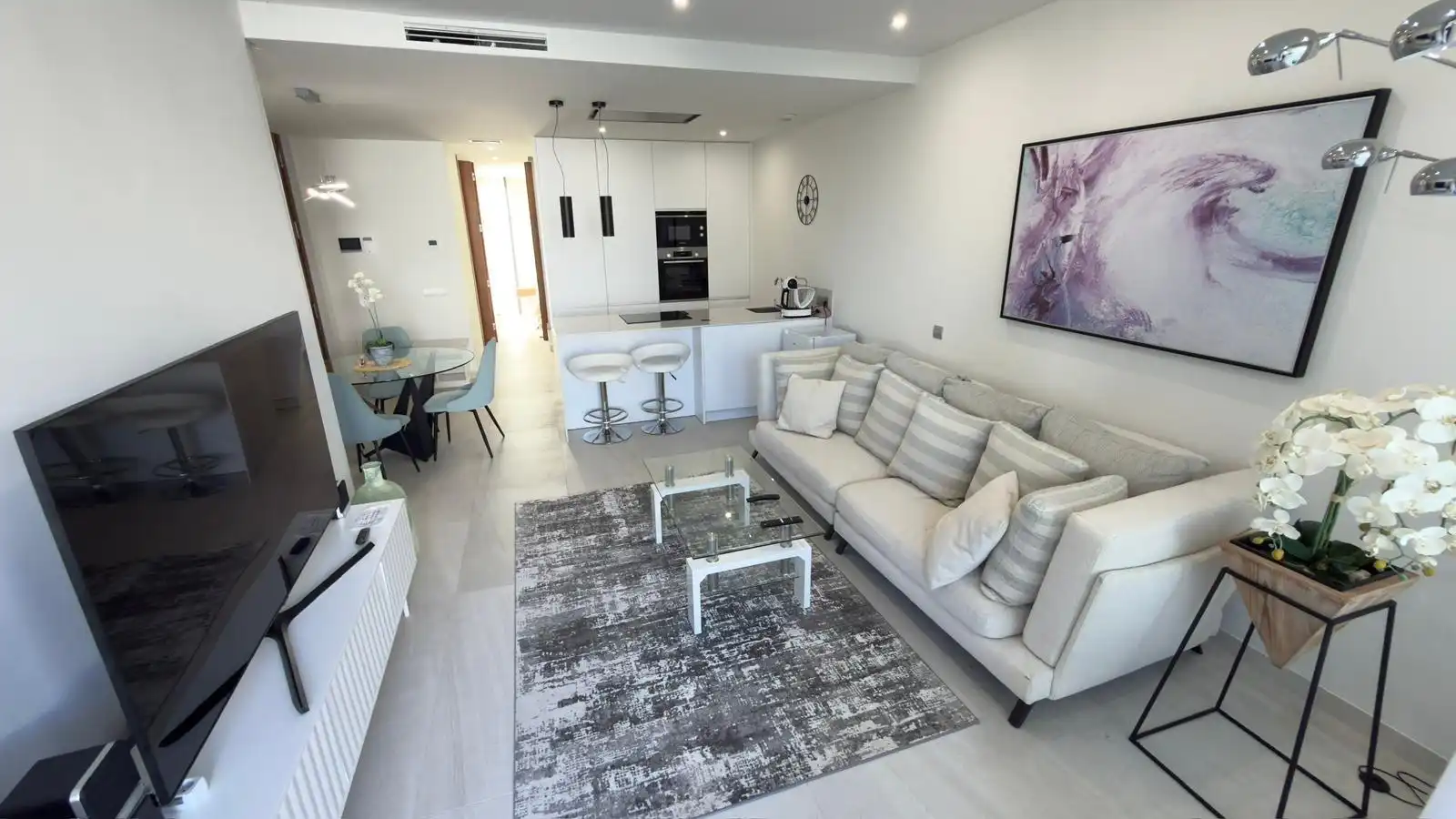 Sala de estar de Casa o chalet de alquiler en Finestrat con Aire acondicionado, Calefacción y Jardín privado