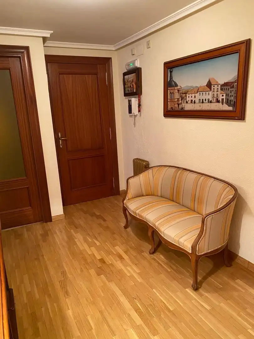 Sala d'estar de Pis de lloguer en Jaca amb Parquet, Terrassa i Moblat