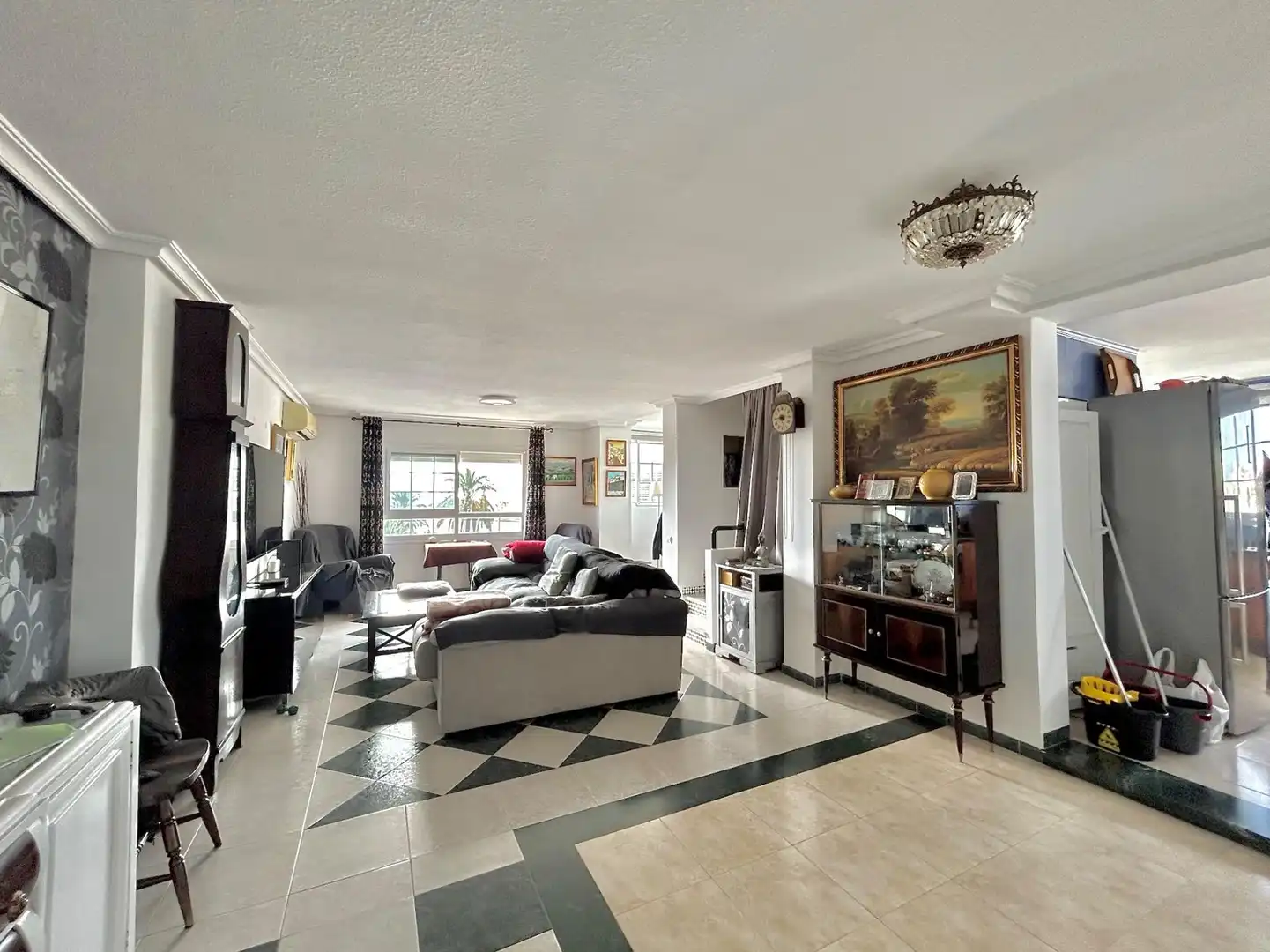 Living room of Attic for sale in Roquetas de Mar  with Private garden, Terrace and Furnished
