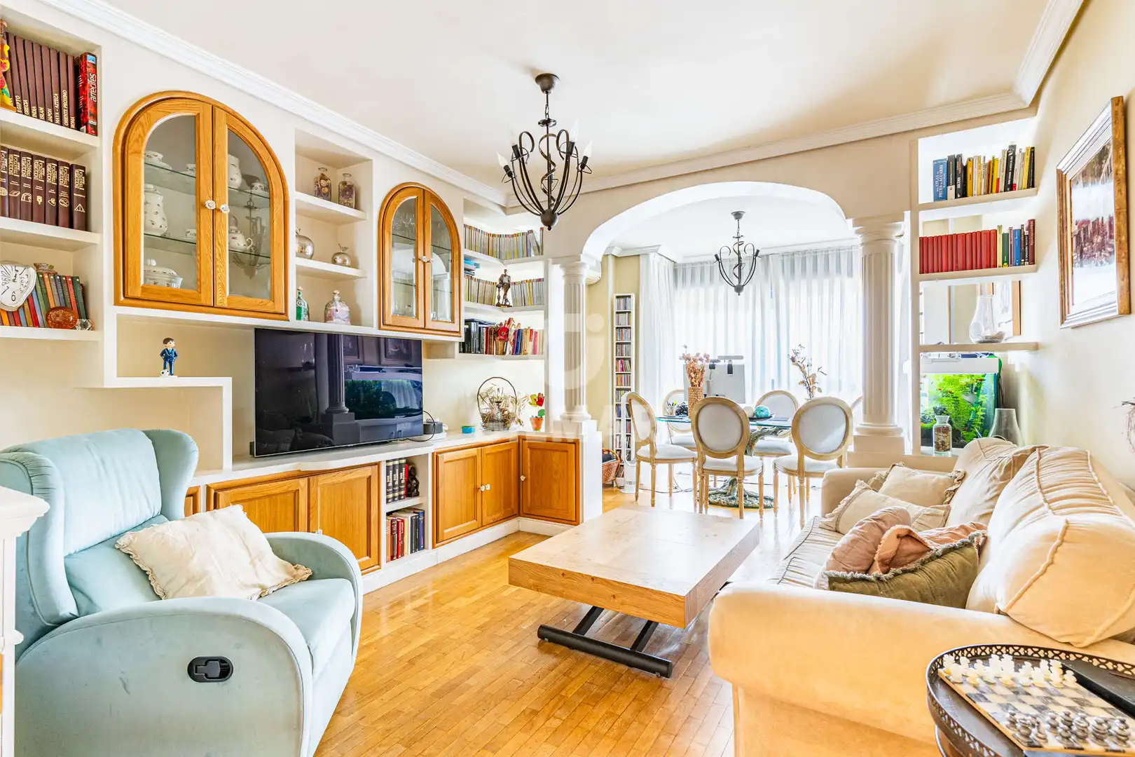 Living room of Flat for sale in Madrid  with Heating, Private garden and Storage room