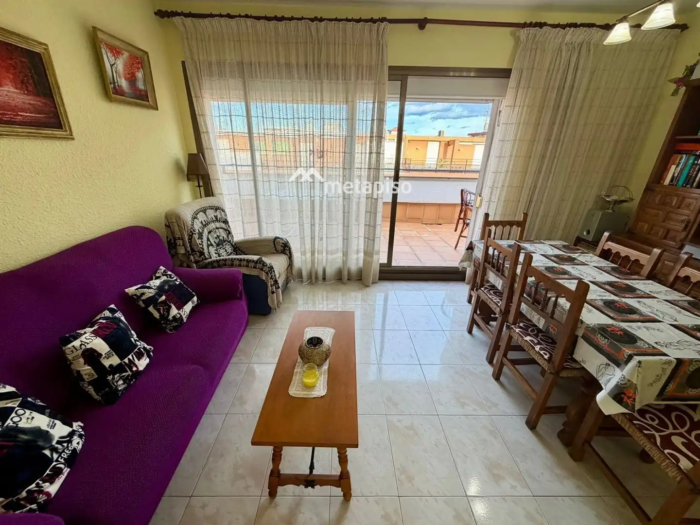 Wohnzimmer von Dachboden zum Verkauf in El Vendrell mit Klimaanlage, Heizung und Terrasse