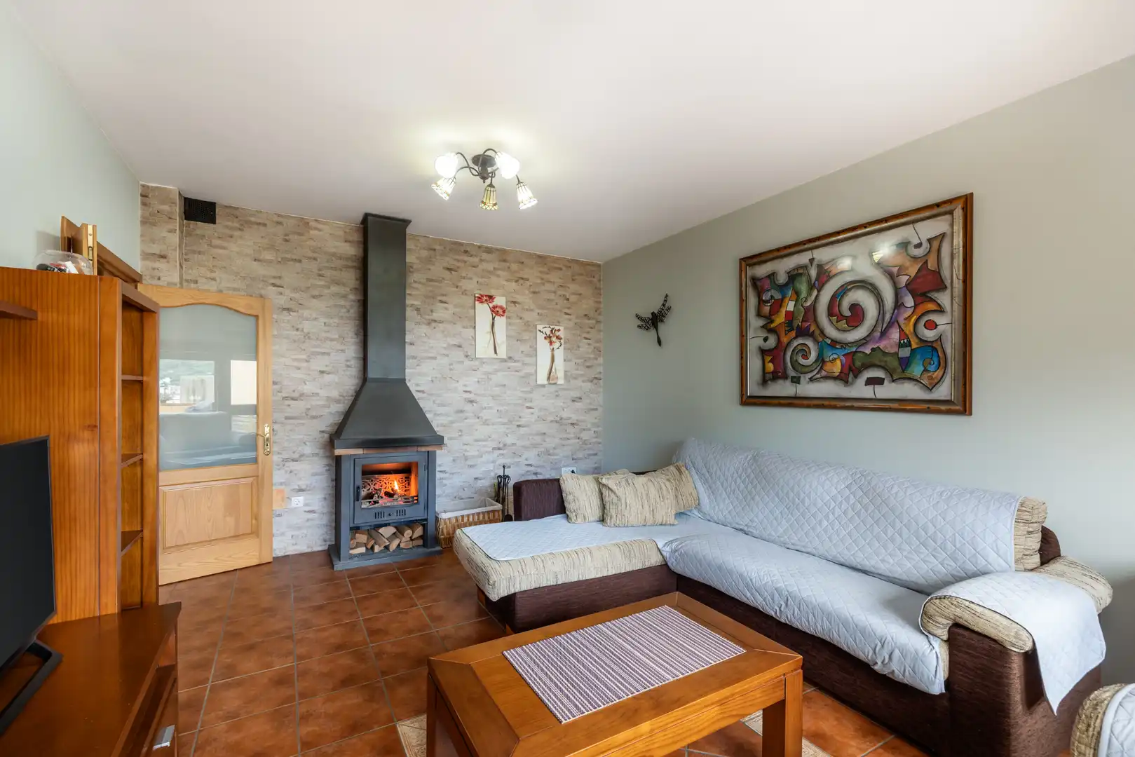 Sala de estar de Casa adosada en venta en Teror con Jardín privado, Terraza y Amueblado