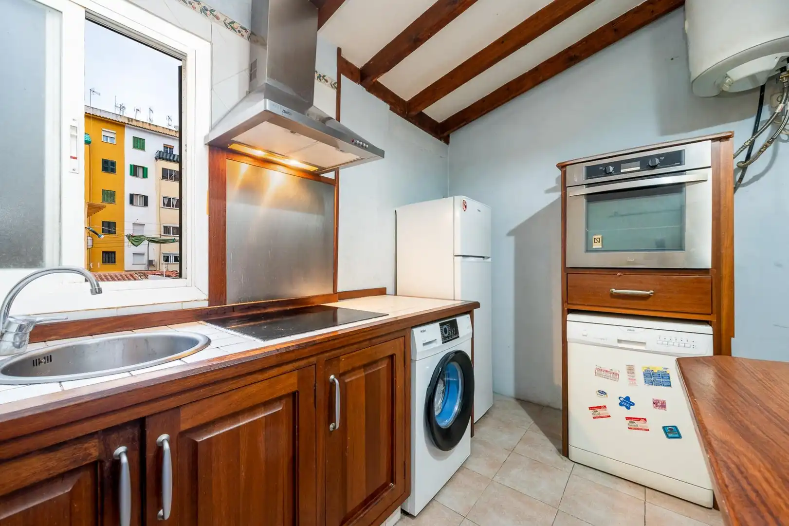 Küche von Wohnung zum Verkauf in  Palma de Mallorca mit Klimaanlage, Heizung und Parkett