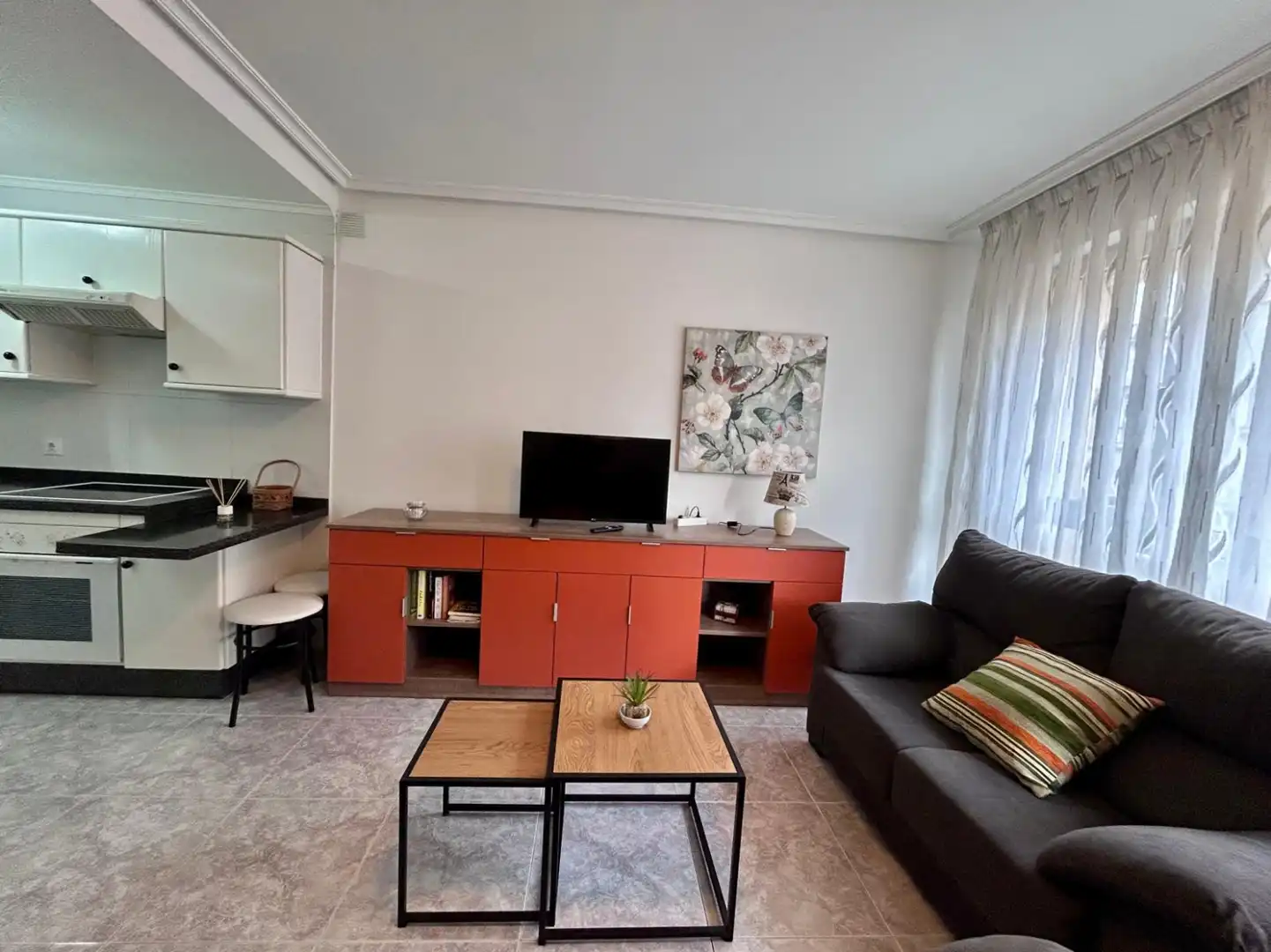 Living room of Flat for rent in Siero  with Heating, Parquet flooring and Terrace