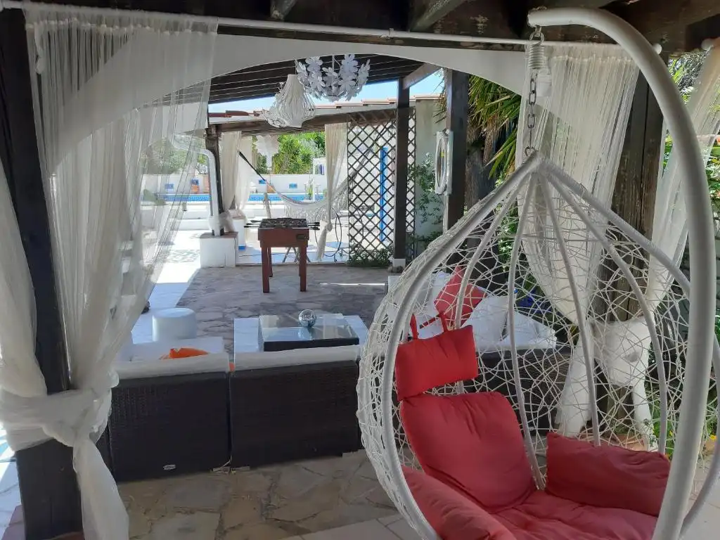 Terrasse von Haus oder Chalet zur Miete in L'Ametlla de Mar  mit Klimaanlage, Privatgarten und Schwimmbad