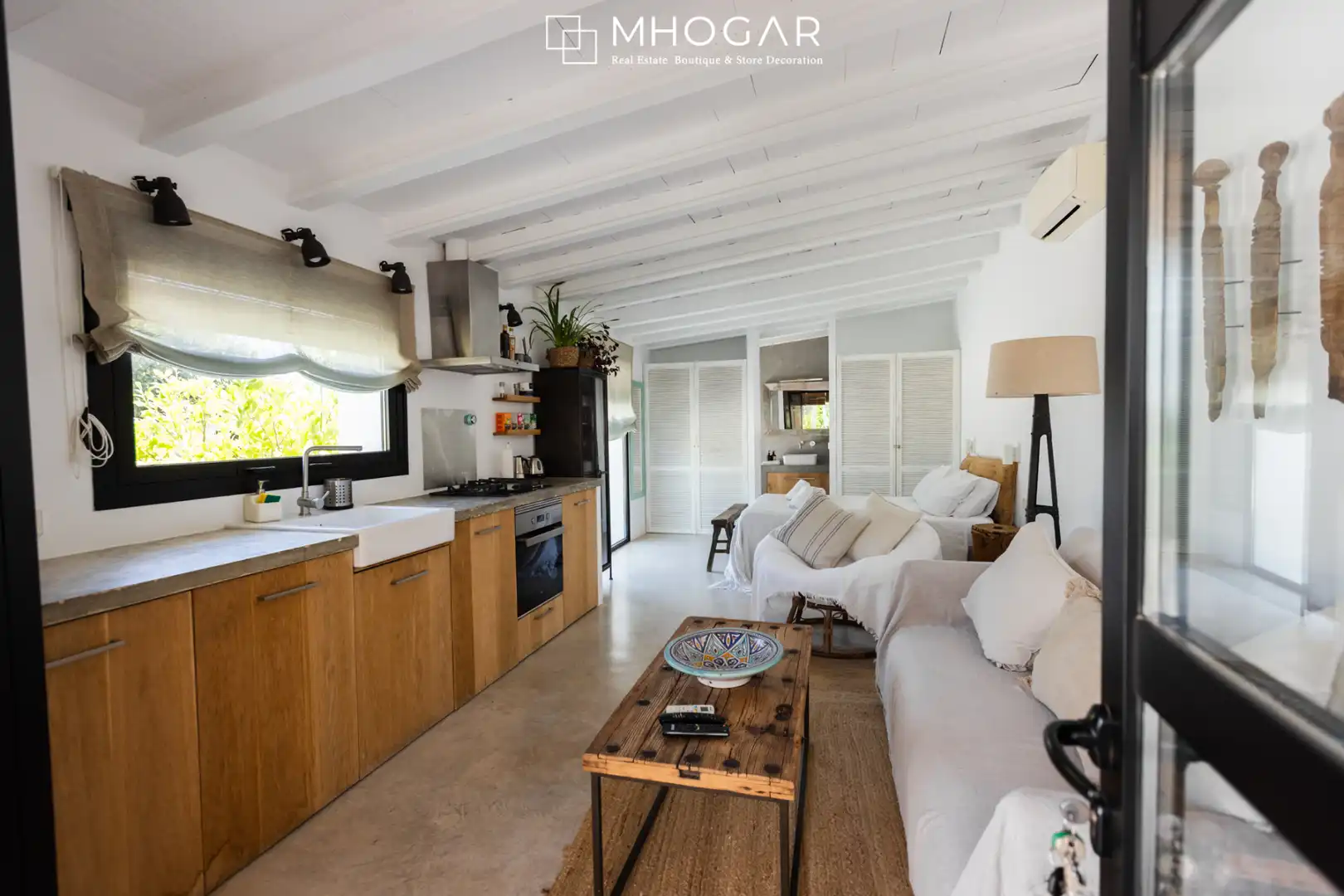Sala d'estar de Finca rústica de lloguer en Benissa amb Aire condicionat, Calefacció i Jardí privat