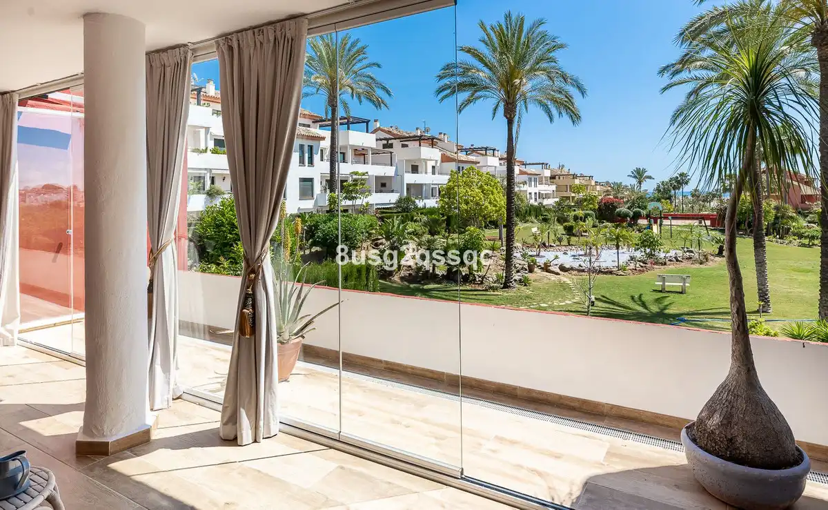 Garden of Flat for sale in Estepona  with Air Conditioner, Furnished and TV