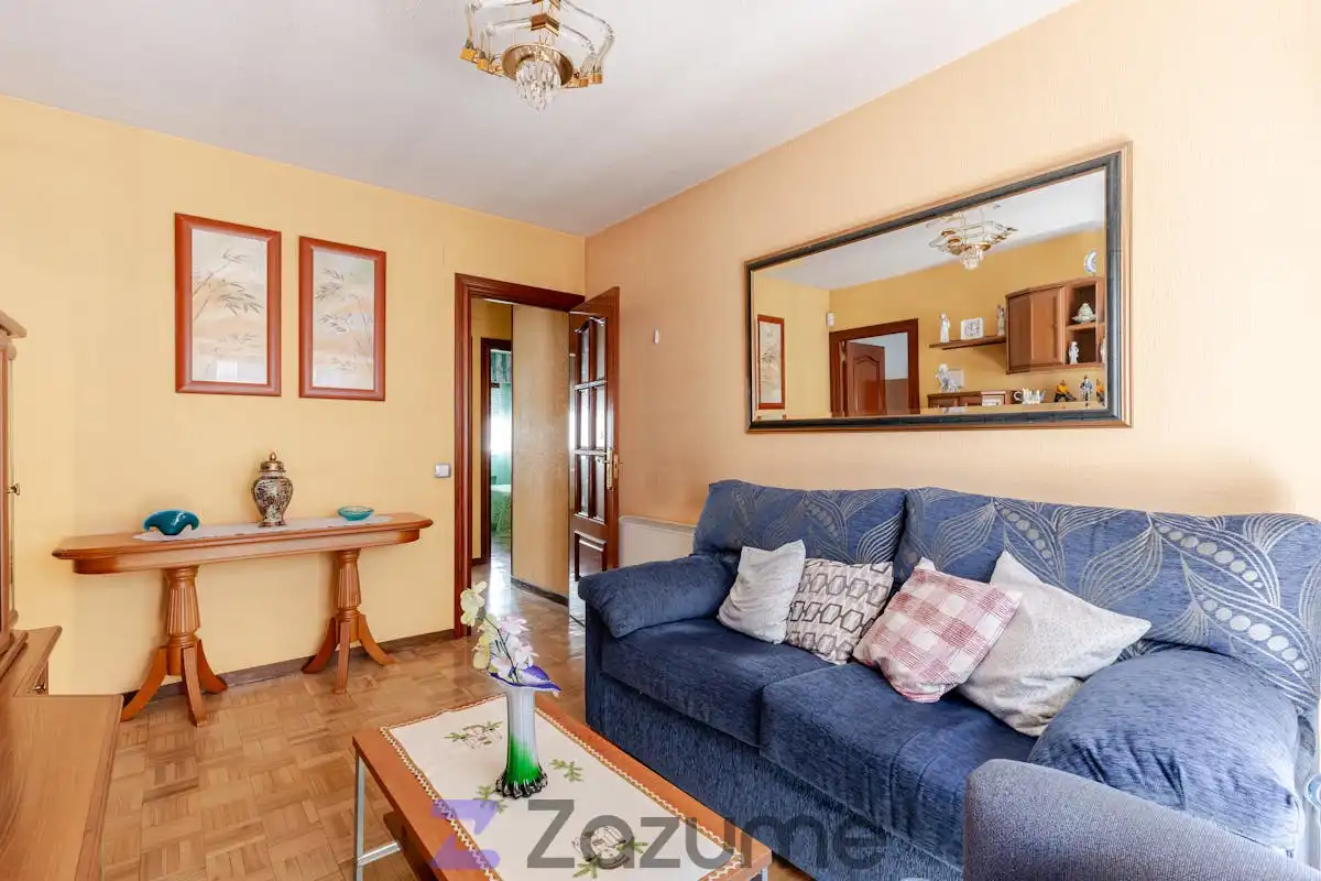 Living room of Flat for rent in Madrid  with Heating, Parquet flooring and Terrace