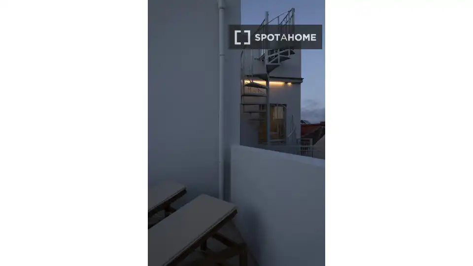 Balcony of Apartments for share in San Cristóbal de la Laguna  with Air Conditioner, Terrace and Furnished