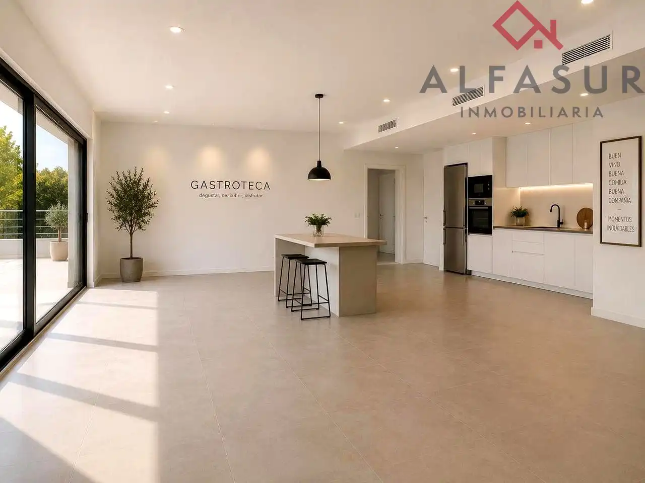 Cocina de Ático de alquiler en Málaga con Aire acondicionado, Calefacción y Terraza