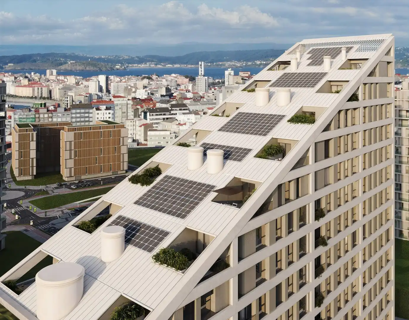 Vista exterior de Pis en venda en A Coruña Capital  amb Calefacció, Terrassa i Traster