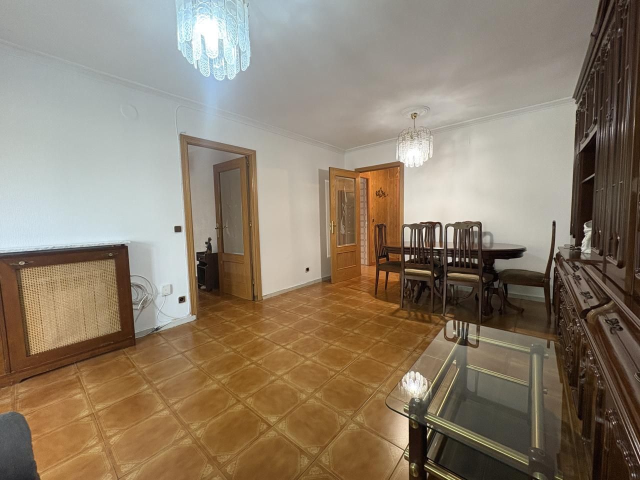 Dining room of Flat for sale in  Madrid Capital  with Heating, Terrace and Furnished