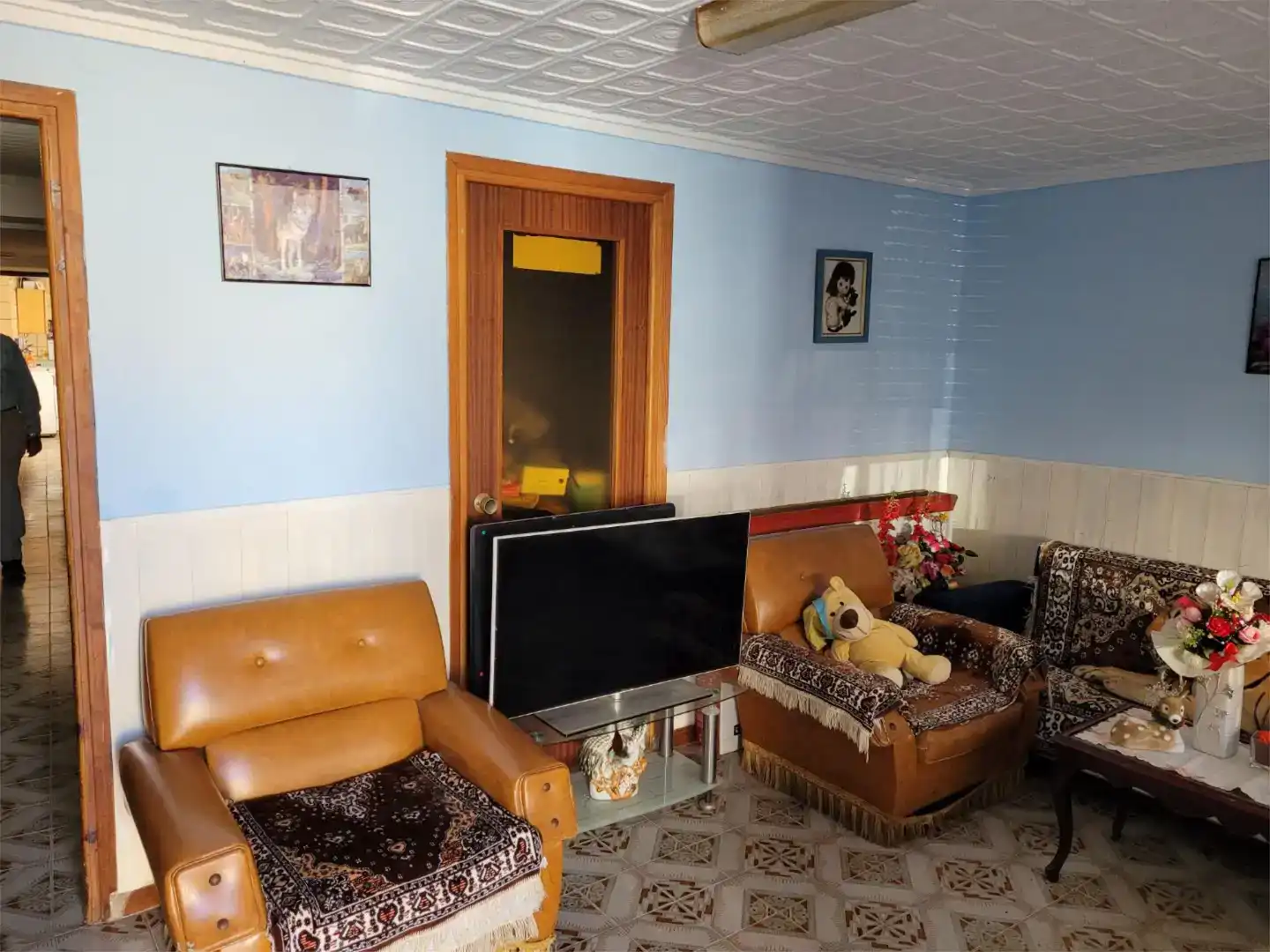 Sala d'estar de Casa adosada en venda en Villamalea amb Traster