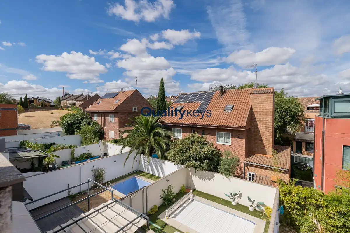 Vista exterior de Casa o chalet en venta en Madrid con Aire acondicionado, Calefacción y Jardín privado