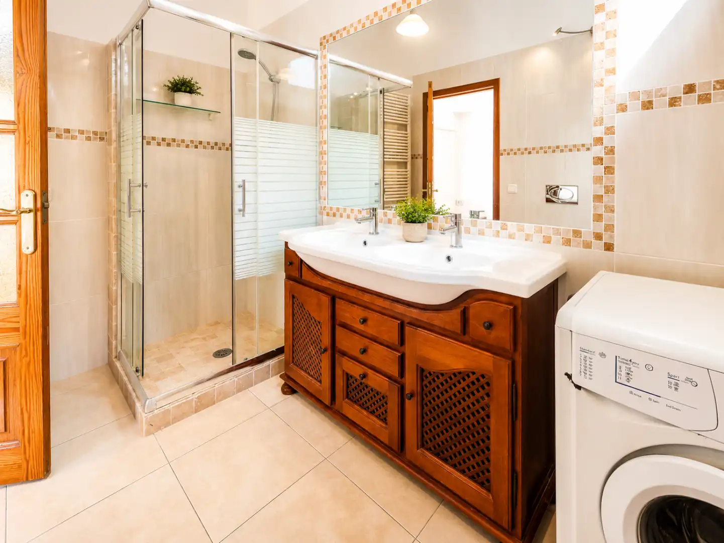 Badezimmer von Haus oder Chalet zur Miete in Porreres mit Klimaanlage, Heizung und Terrasse