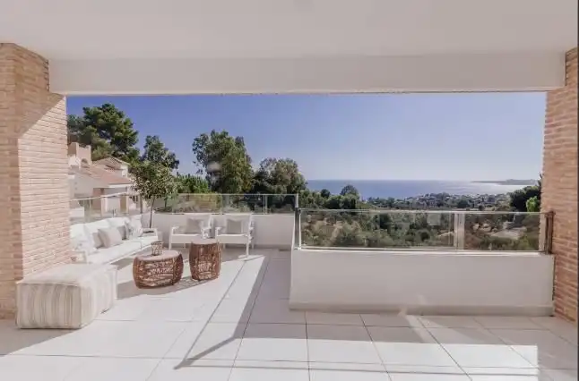 Terrace of Apartments for rent in Benalmádena  with Air Conditioner, Oven and Washing machine