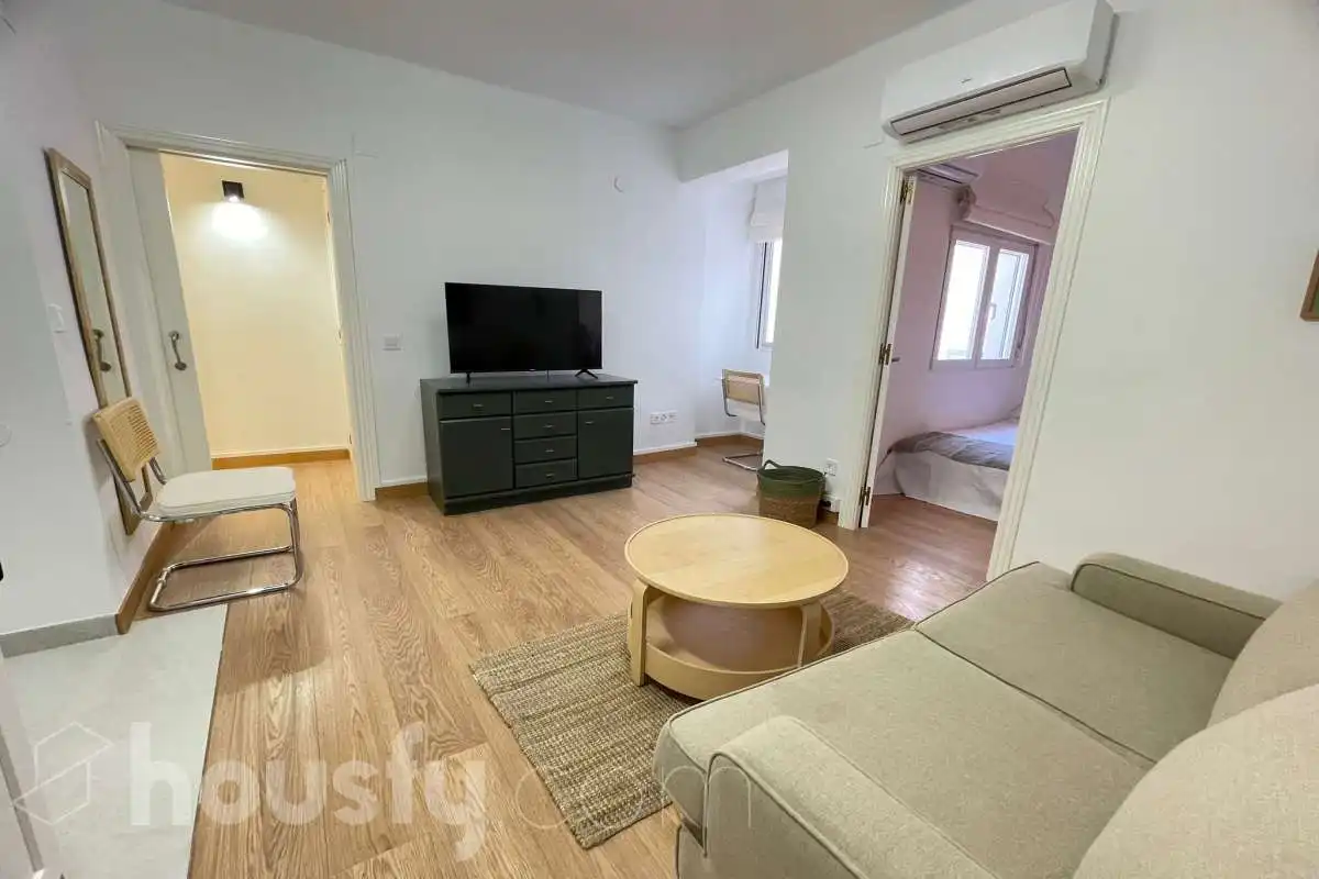 Living room of Flat for rent in Madrid  with Air Conditioner, Heating and Parquet flooring