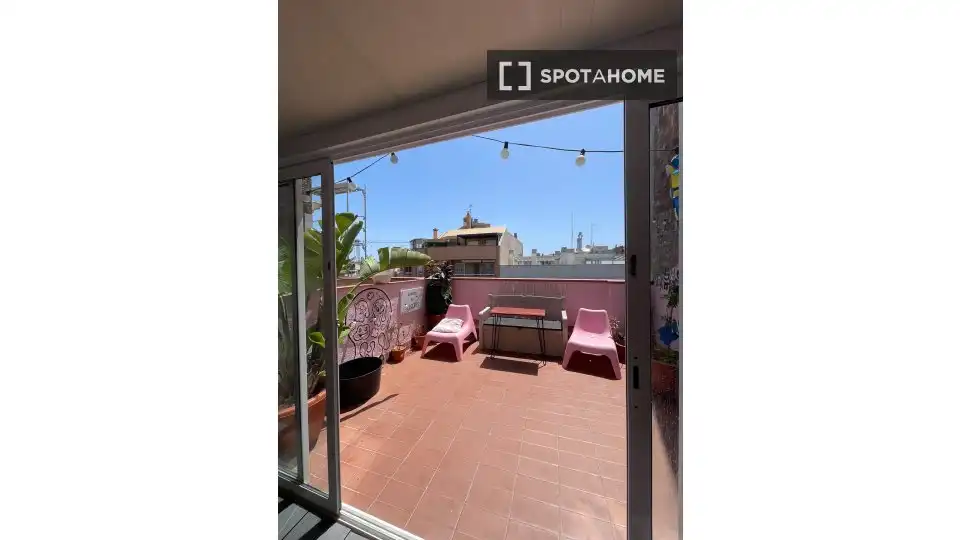 Balcony of Flat for rent in Barcelona  with Air Conditioner, Heating and Furnished