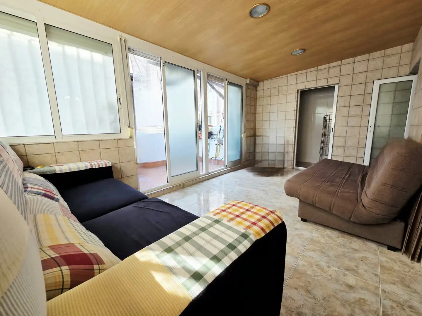 Schlafzimmer von Maisonette zum Verkauf in L'Hospitalet de Llobregat mit Parkett, Terrasse und Ofen