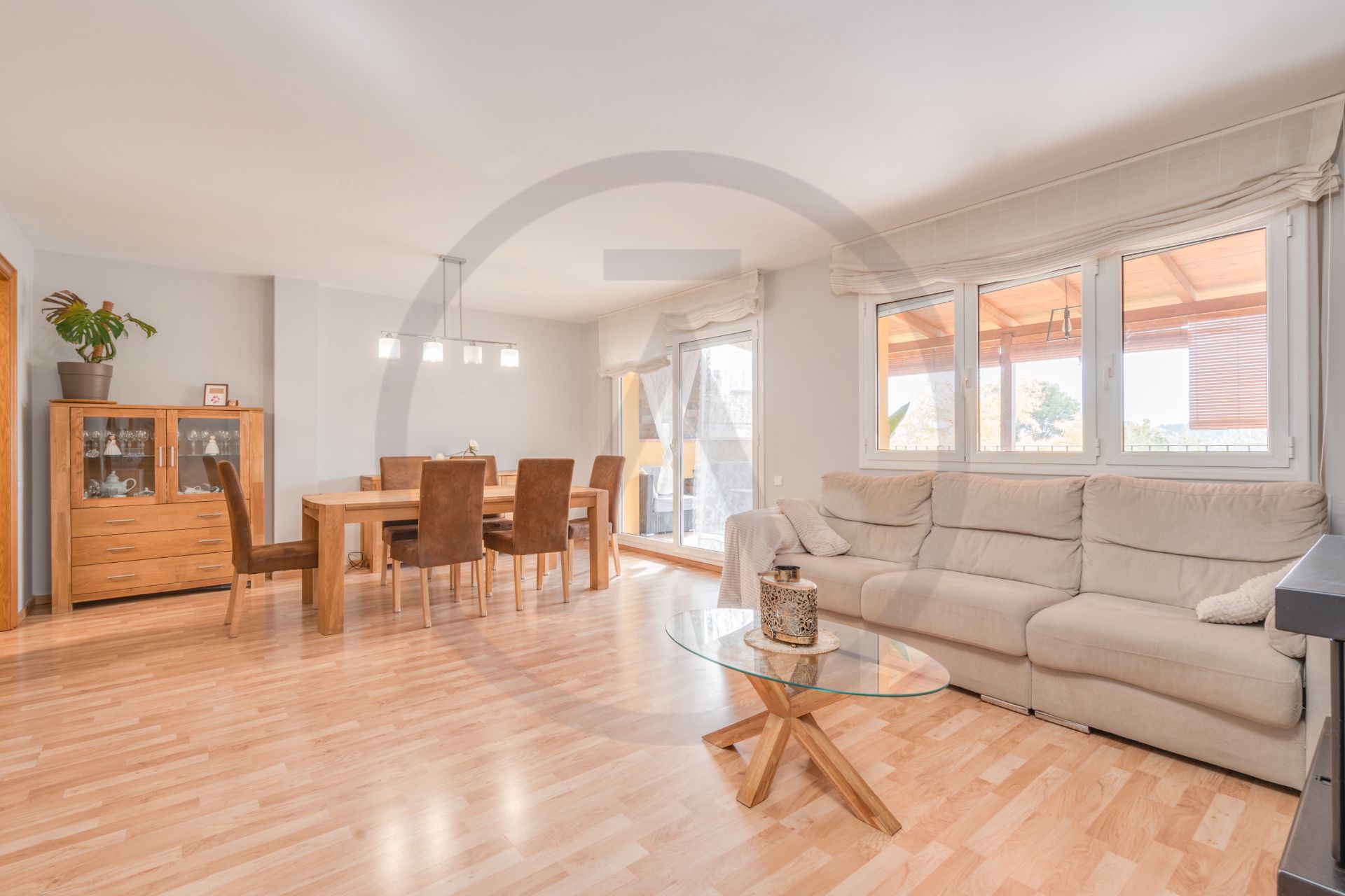Living room of House or chalet for sale in Viladecavalls  with Heating, Parquet flooring and Terrace