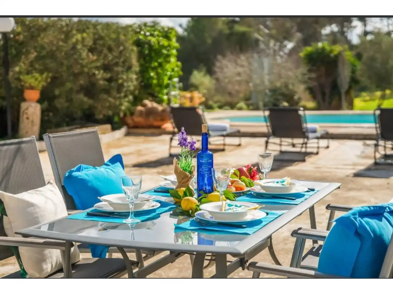 Terrasse von Country house zur Miete in Lloret de Vistalegre mit Klimaanlage, Privatgarten und Terrasse