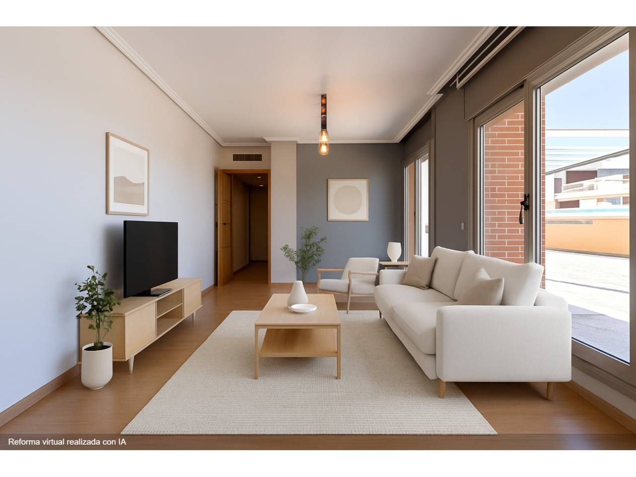 Living room of Flat for sale in  Tarragona Capital  with Air Conditioner, Parquet flooring and Terrace