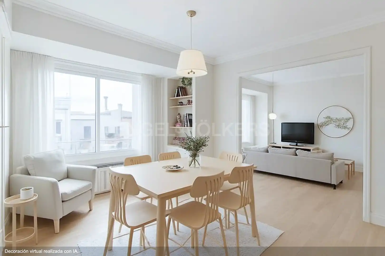Living room of Flat for sale in Barcelona  with Heating, Parquet flooring and Furnished