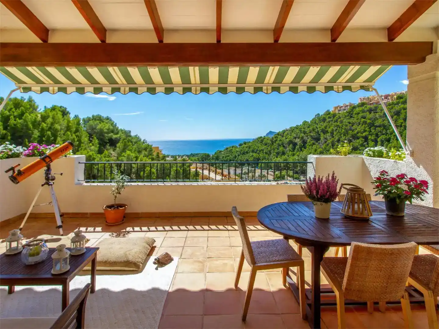 Terrasse von Wohnung zur Miete in Altea mit Klimaanlage, Schwimmbad und Balkon