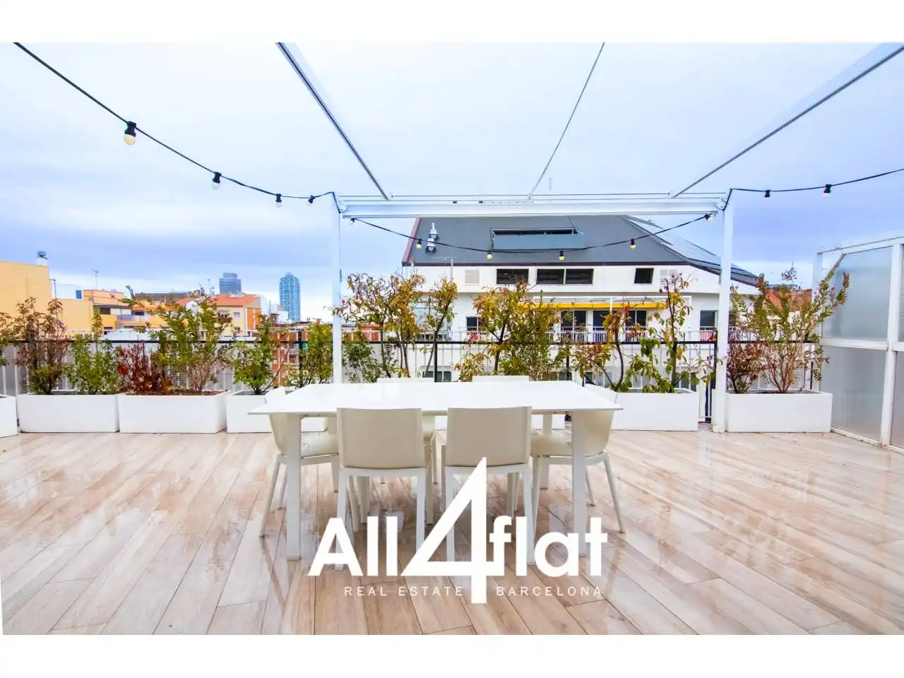 Terrace of Attic for rent in Barcelona  with Air Conditioner, Heating and Parquet flooring