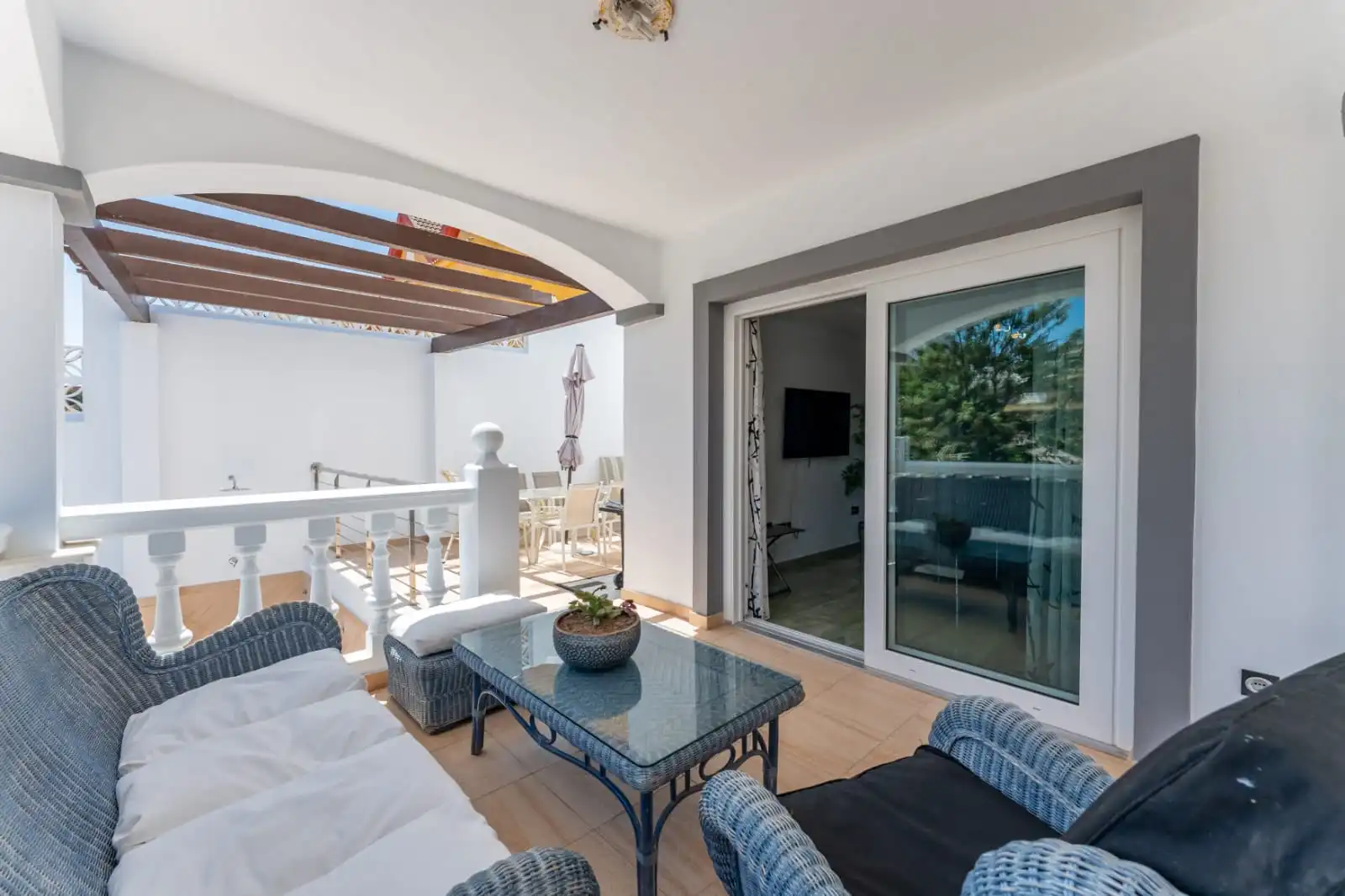 Terrace of Detached homes for rent in Benalmádena  with Air Conditioner, Terrace and Swimming Pool