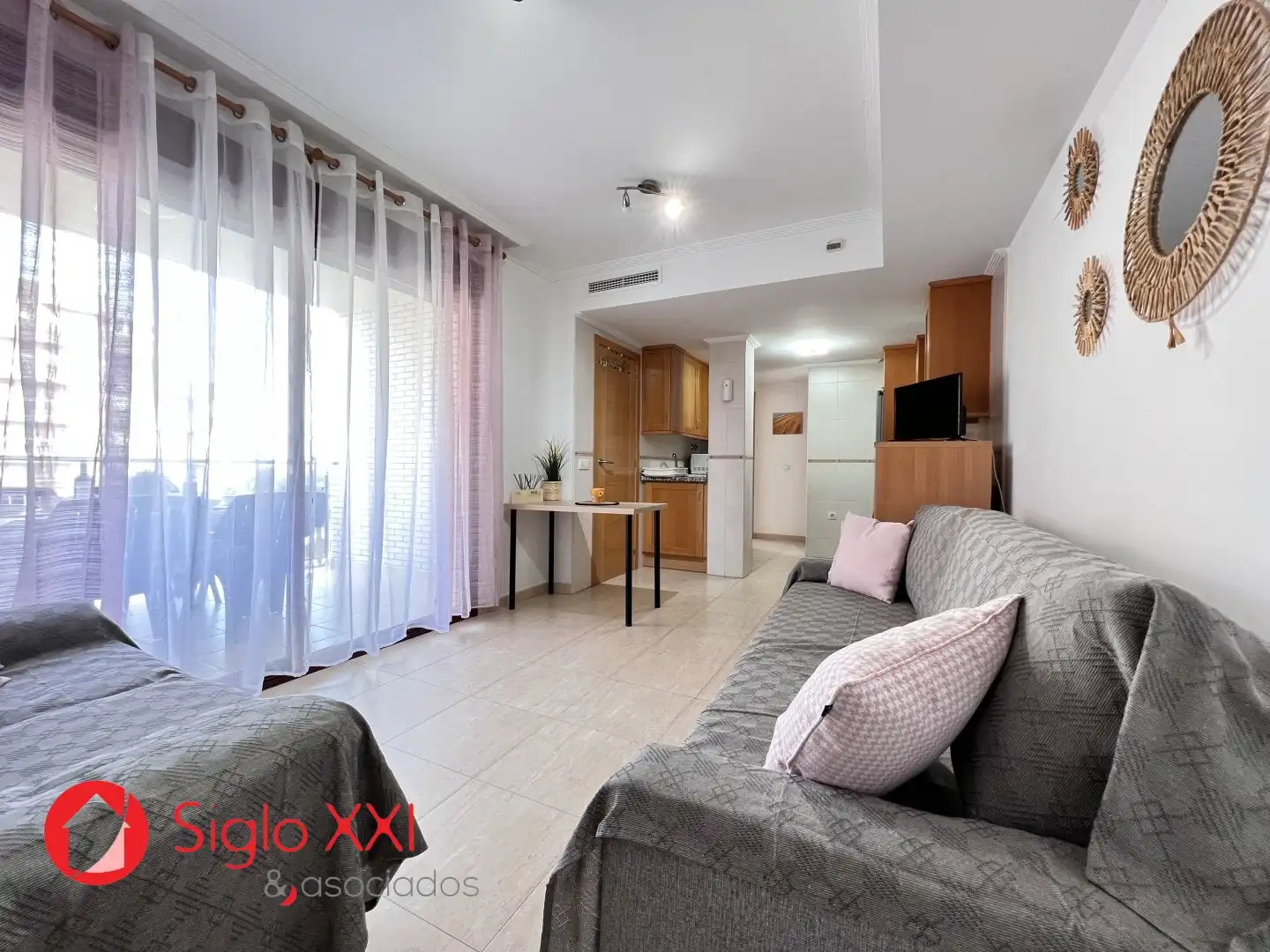 Wohnzimmer von Wohnung zum Verkauf in Oropesa del Mar / Orpesa mit Klimaanlage, Heizung und Terrasse
