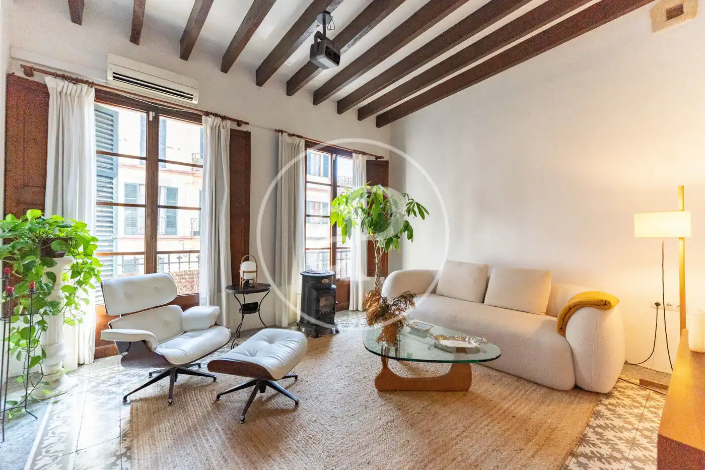 Wohnzimmer von Wohnung zur Miete in  Palma de Mallorca mit Klimaanlage, Heizung und Möbliert