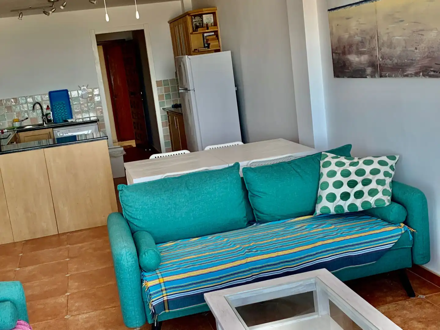 Sala d'estar de Apartament de lloguer en Mojácar amb Aire condicionat, Calefacció i Terrassa