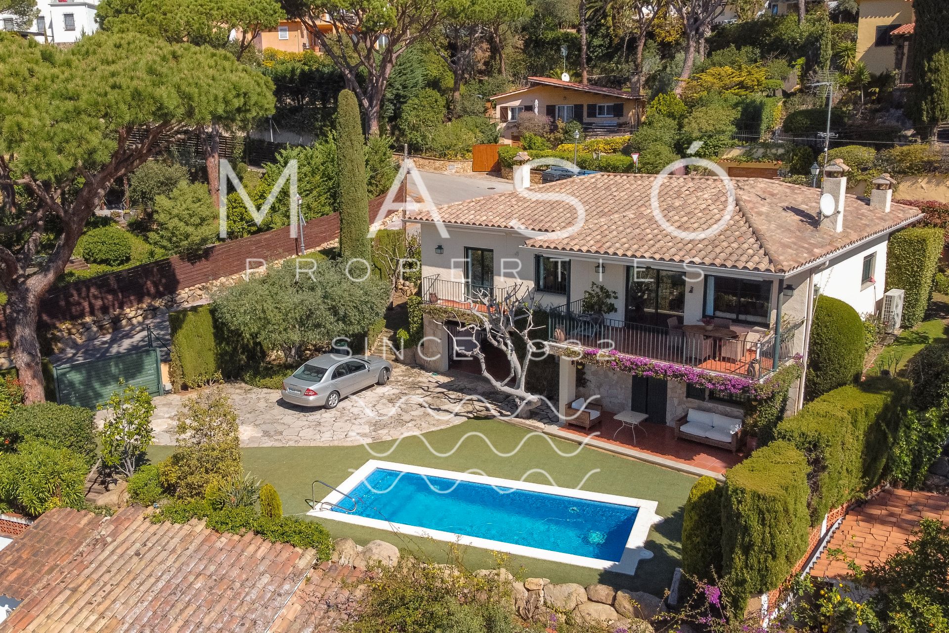 Vista exterior de Casa o xalet en venda en Santa Cristina d'Aro amb Jardí privat, Terrassa i Piscina
