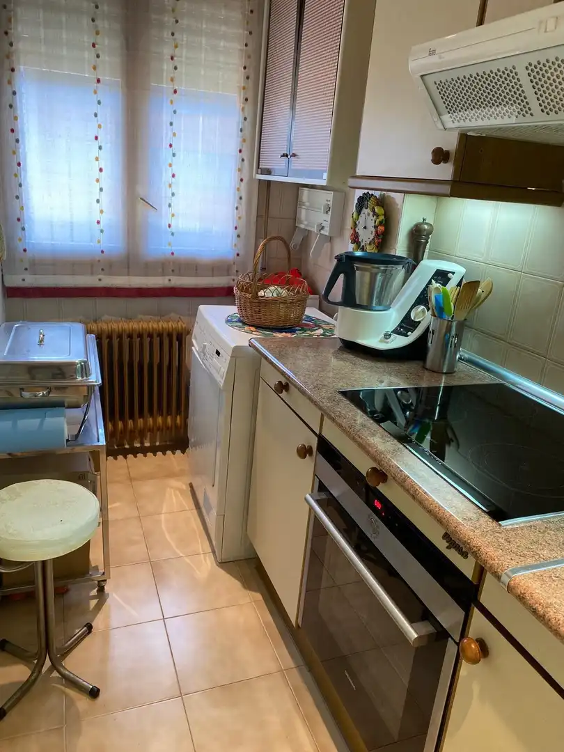 Cuina de Pis de lloguer en Jaca amb Parquet, Terrassa i Moblat