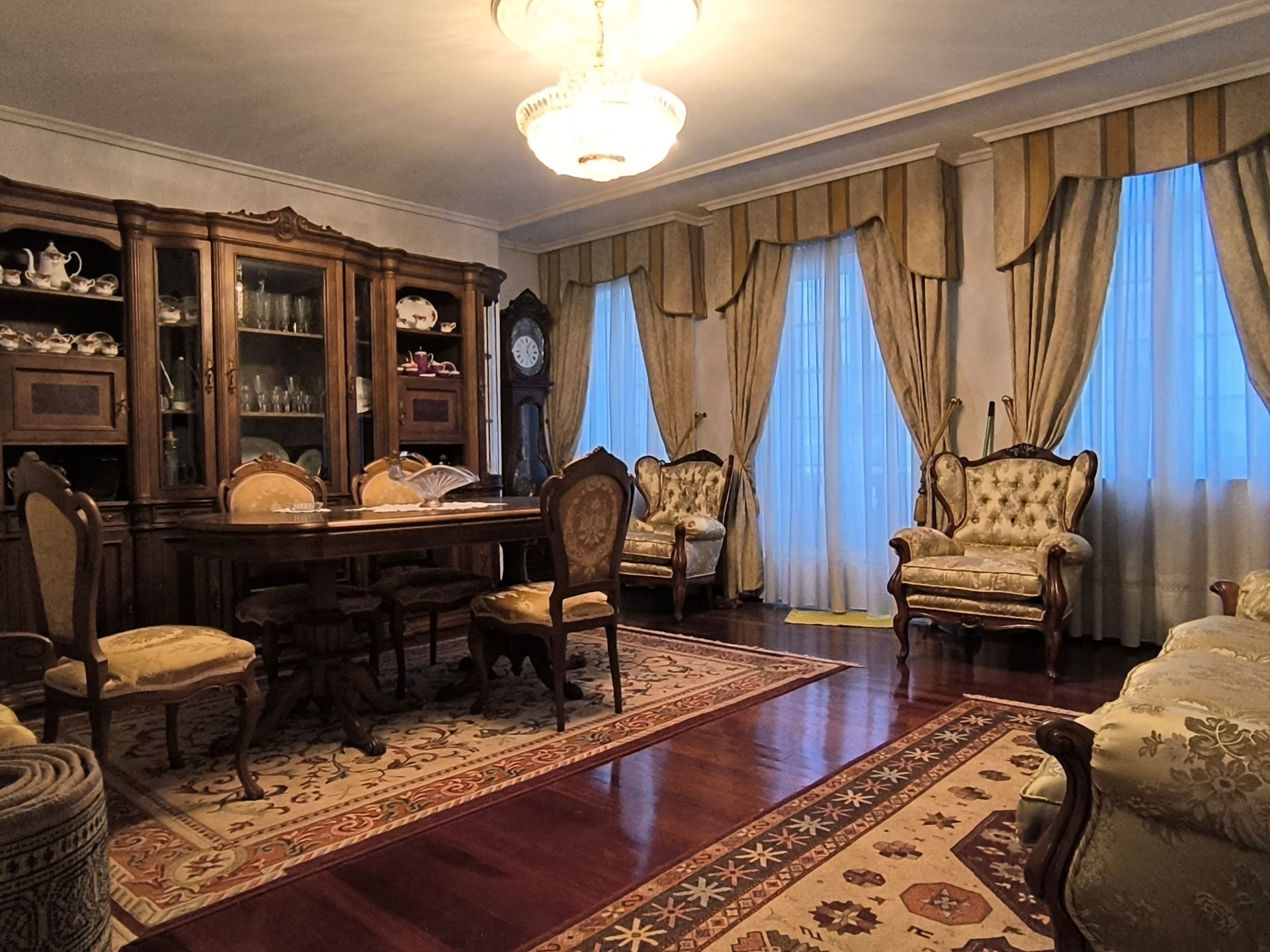 Dining room of Flat for sale in Ferrol  with Parquet flooring, Storage room and Furnished