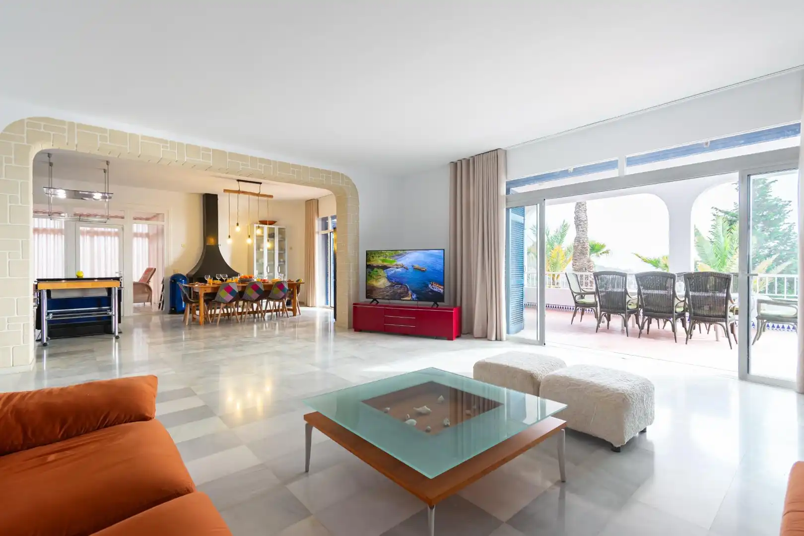 Sala d'estar de Casa o xalet en venda en Águilas amb Aire condicionat, Jardí privat i Terrassa