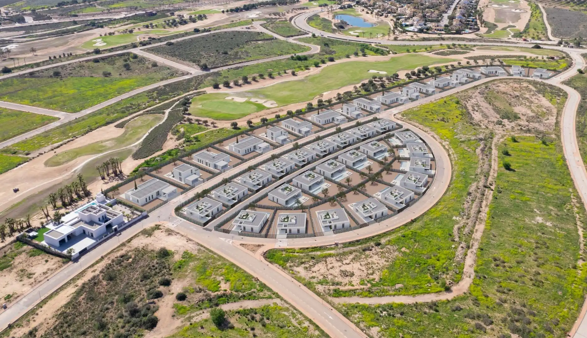 Vista exterior de Casa o xalet en venda en Fuente Álamo de Murcia amb Jardí privat, Terrassa i Piscina