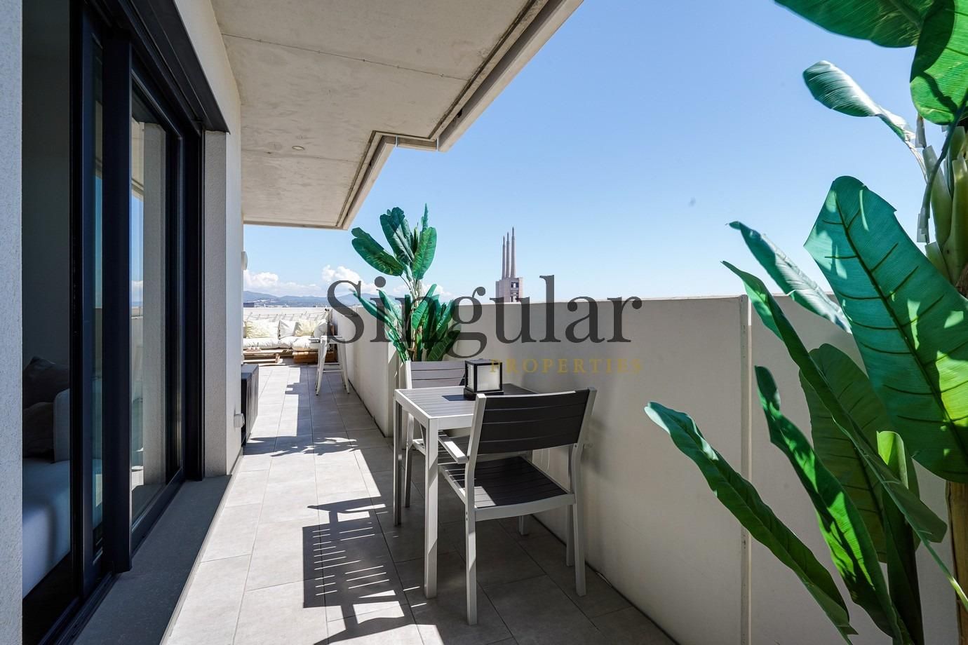 Terrace of Attic for sale in Sant Adrià de Besòs  with Air Conditioner, Heating and Parquet flooring