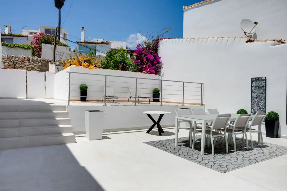 Terrassa de Casa o xalet en venda en Manilva amb Aire condicionat, Jardí privat i Terrassa