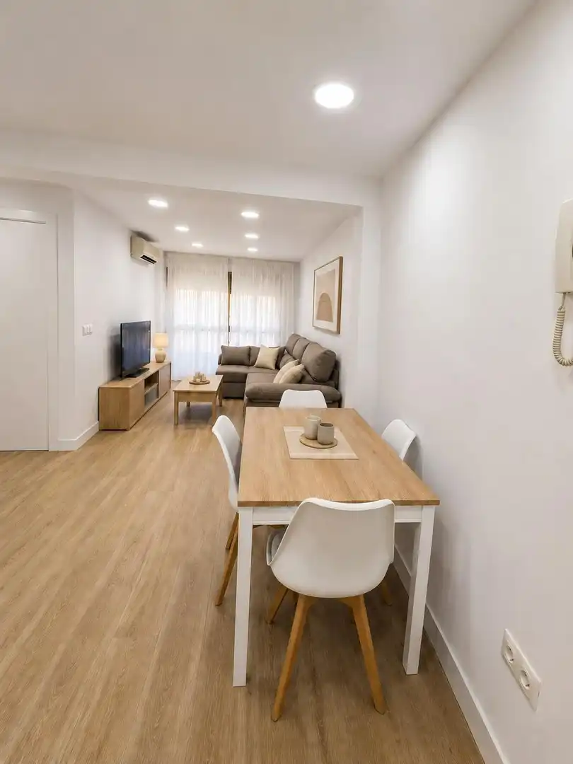 Sala d'estar de Pis de lloguer en Málaga amb Aire condicionat i Moblat