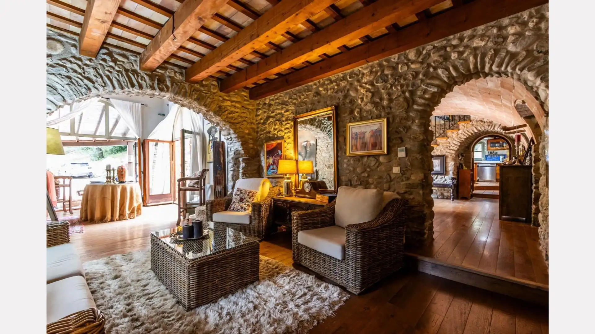 Sala de estar de Finca rústica en venta en Esponellà con Aire acondicionado, Calefacción y Jardín privado