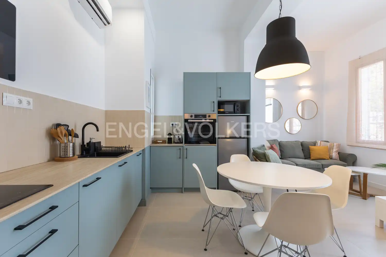 Cocina de Piso de alquiler en Valencia con Aire acondicionado, Calefacción y Terraza