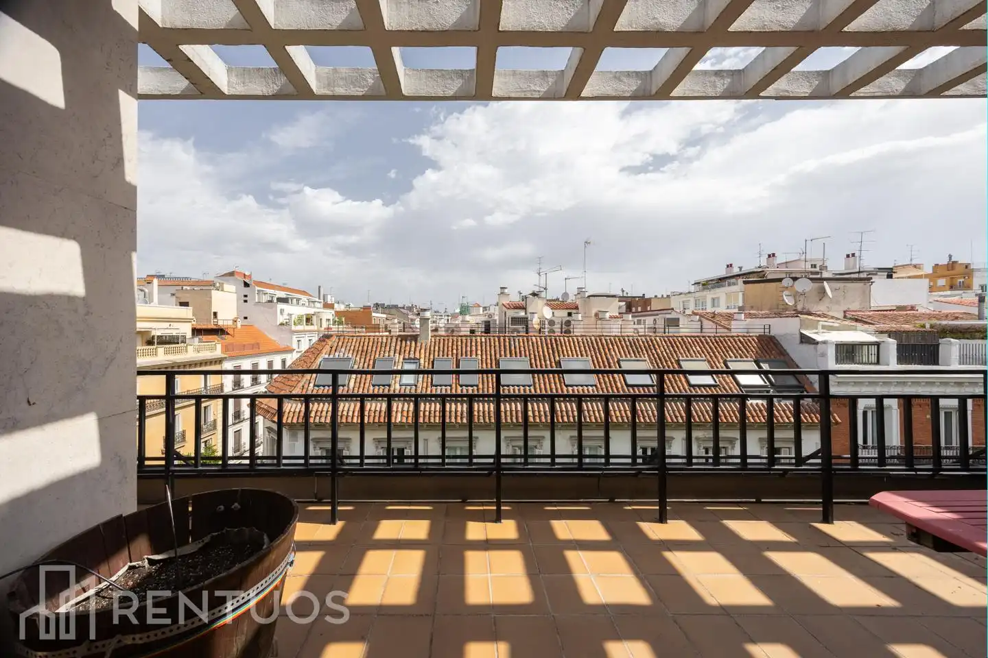 Terrasse von Dachboden zur Miete in Madrid mit Klimaanlage, Parkett und Terrasse