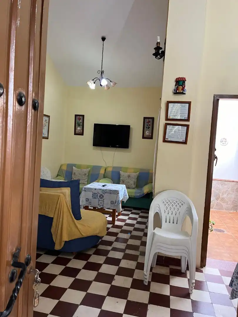 Wohnzimmer von Country house zur Miete in Riogordo mit Privatgarten, Schwimmbad und Möbliert