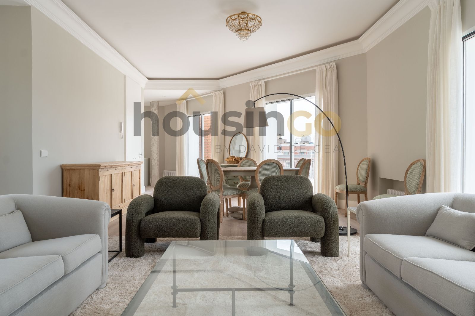 Sala d'estar de Àtic de lloguer en  Madrid Capital amb Aire condicionat, Calefacció i Terrassa
