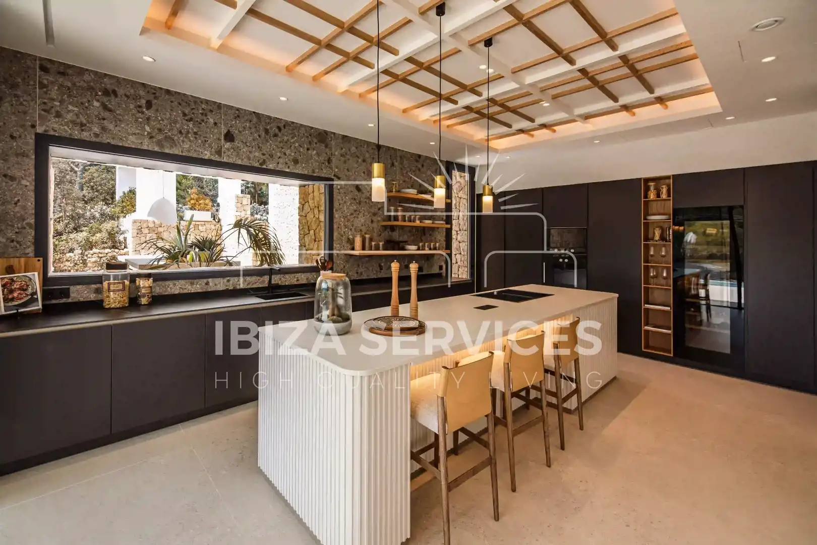 Cocina de Casa o chalet en venta en Santa Eulària des Riu con Aire acondicionado, Jardín privado y Piscina